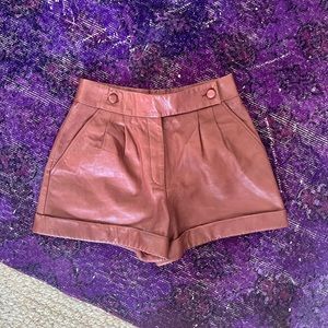 Sesane leather shorts size 34 Brown